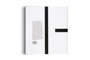 A minimalist book with a white cover and black spine, laid flat on a white surface. The back cover is visible, featuring a blurb about the artist Daniel Richter, an ISBN, a barcode, and the publisher's website at the bottom.