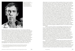 A two-page spread from a book by Peter Rehberg. The left page features a striking black-and-white photograph by Andreas Sterzing of David Wojnarowicz, his lips crudely sewn shut with thread in protest during the AIDS crisis. Academic text on both pages discusses queer theory, affect, and art.