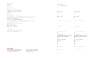 A two-page spread from a bilingual book, with text in Polish and English. The left page contains the imprint and publication details. The right page is the table of contents, titled Spis treści and List of Contents, with chapter titles and page numbers laid out in two columns.