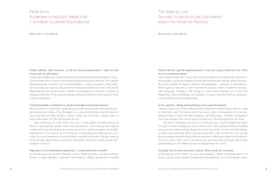 A two-page spread of a book featuring an interview with Jakub Julian Ziółkowski. The text is laid out bilingually, with the Polish version on the left page under the title Pieśń Życia and the English translation on the right page under the title The Song of Life.