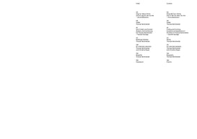 A minimalist table of contents page for a book, presented in two columns. The left column, titled Inhalt, is in German, while the right column, titled Content, provides the English translation. Both list chapter titles and authors for a publication about the artist Thomas Rentmeister, along with page numbers, in black sans-serif text on a white background.