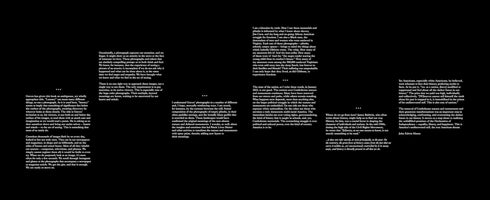 A black background with several paragraphs of white, justified text scattered across the composition. The text is an essay discussing photography, American history, slavery, Confederate monuments, and the Black experience, with references to figures like James Baldwin. The author is identified as John Edwin Mason.