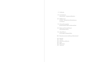 The table of contents page of a book in German, showing chapter titles and page numbers in a clean, minimalist layout on a white background. The content focuses on the artist Hannah Höch, followed by sections such as Biografie, Literatur, Dank, and Impressum.