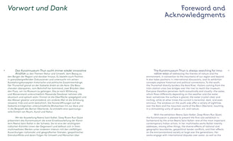 A page from a publication featuring two columns of text on a white background. The left column is in German with the heading Vorwort und Dank. The right column is the English translation with the heading Foreword and Acknowledgments. Both texts discuss an exhibition at the Kunstmuseum Thun.