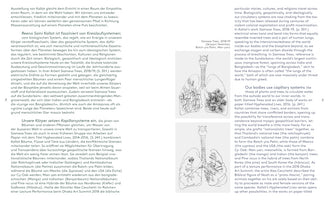 A two-page spread from a publication with text in German and English. In the center are two black and white line drawings by artist Reena Saini Kallat, titled Siamese Trees. Each drawing shows a pair of human lungs where the internal bronchial structures are depicted as different types of trees and branches, symbolizing the connection between human respiration and the planet's forests.