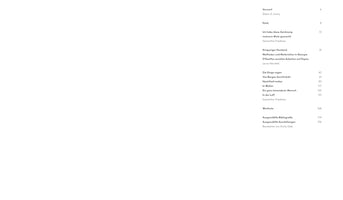 A table of contents for a book, written in German. The page lists chapter titles on the left and corresponding page numbers on the right. Sections include Vorwort, Dank, several titled chapters by authors such as Samantha Friedman and Laura Neufeld, and concluding sections like Werkliste and Ausgewählte Bibliografie. The text is in a clean, sans-serif font against a plain white background.