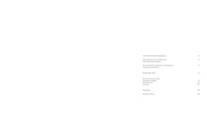 A minimalist table of contents on a white page for a book about the artist Doris Salcedo. The sections listed in a serif font include essays, a section on works from 1986 to 2022, poems by Ocean Vuong, a biography, and a list of exhibited works, with page numbers aligned to the right.