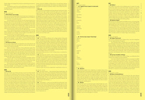 A two-page spread from an art book, showing pages 222 and 223. The text is laid out in columns in English, French, and German, with numbered sections describing various works like Flowers on Snow, Shadow Image, and Glaciers.