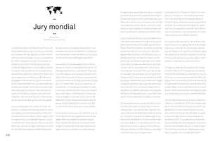 A page from a publication in French, titled Jury mondial. Below a small graphic of a world map, the text identifies Brent Lewis as the President of the World Jury. The main body of the page consists of several paragraphs of text arranged in two columns, which is a statement from the jury of the World Press Photo contest.