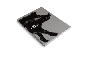 A product shot of an art book titled Niko Pirosmani from the Fondation Beyeler. The book has a solid grey cover with a stark, black illustration of a wild boar. It is laid at an angle on a plain white background, showing part of the spine.