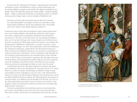 A page from a book showing a column of German text on the left and a color illustration on the right. The 1871 illustration by Alfred Richard Diethe shows a group of people in 19th-century attire viewing two large paintings of the Madonna and Child in a gallery. A woman in the foreground sits on a chair and looks at the art through opera glasses.