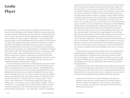 A two-page spread from a book with German text laid out in two columns. The left page, numbered 156, has the title Große Player in a large, bold font. The right page is numbered 157.