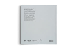 The back cover of a light grey book is shown at a slight angle against a white background. It features a text blurb describing the work of Hiroshi Sugimoto. Below the text are logos for Hatje Cantz, Hayward Gallery Publishing, UCCA Center for Contemporary Art, and the Museum of Contemporary Art Australia, with a barcode to the right.