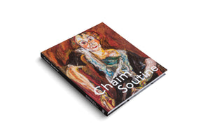 An angled shot of a hardcover art book titled Chaim Soutine against a white background. The cover features an expressionist portrait of a seated woman with thick, textured brushstrokes in warm red, orange, and yellow tones.