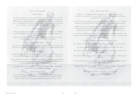 A two-page spread from a book, pages 48 and 49, with two columns of black text over a faint grayscale image of a person's face and a vase. The text is an essay by artist Carrie Mae Weems from June 2016, titled Part 3 - The Conundrum and Part 4 - The Fact of the Matter, discussing the experience of Black artists in the art world.
