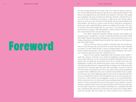 A two-page spread from a book. The left page is bright pink with the title DREAM ON BABY at the top and the word Foreword in large, bold, teal letters. The right page is white and contains the text of the foreword, with the author's name Gesine Borcherdt at the top.