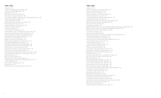 A two-page spread from a book's table of contents about German film history. The left page is for the period 1950–1959, and the right page is for 1960–1969. Both pages list chapter and section titles in English and German, each with a corresponding page number.