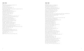 A table of contents from a German book on film history, displayed across two pages. The left page lists topics from 1950-1959, and the right page lists topics from 1960-1969, each with corresponding page numbers.