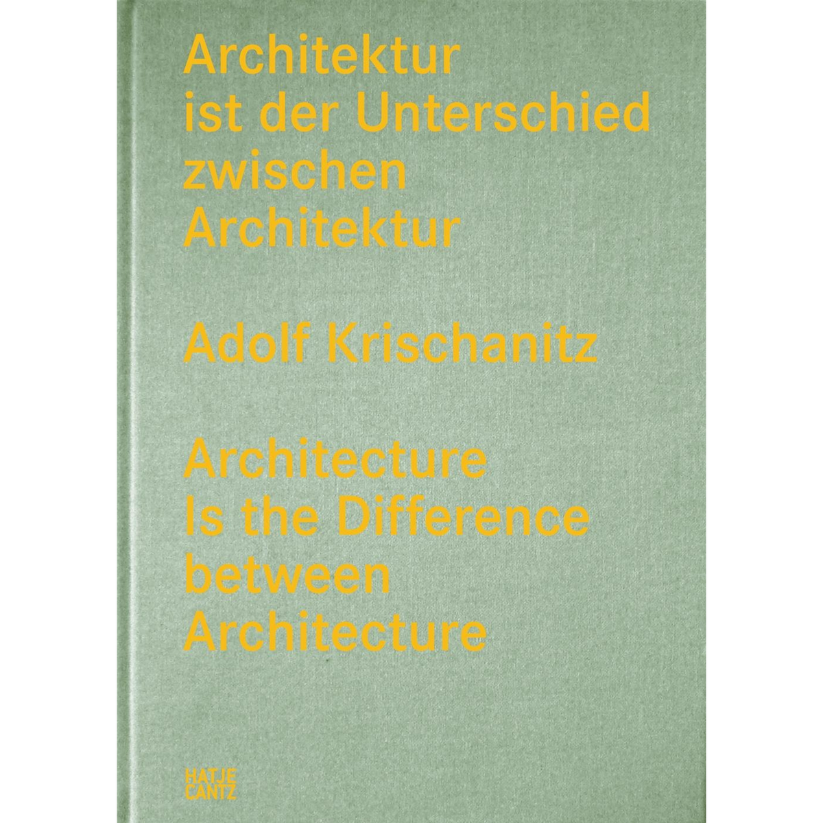 Coverbild Adolf Krischanitz