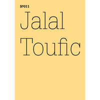 A pale yellow cover with black text reading Nº011, Jalal Toufic.
