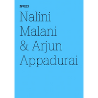 The cover of issue Nº023 featuring Nalini Malani & Arjun Appadurai, with black serif text on a solid blue background.