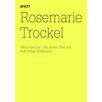 A book cover for Rosemarie Trockel, Nº077, with thin black text on a bright yellow background.