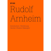 The book cover for Rudolf Arnheim, Nº100, with thin black text on a solid, bright orange background.