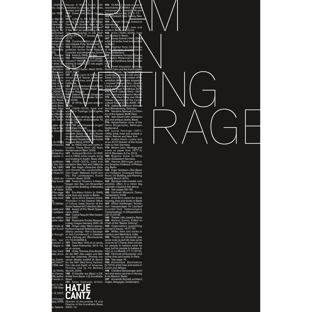 Coverbild Miriam Cahn. WRITING IN RAGE