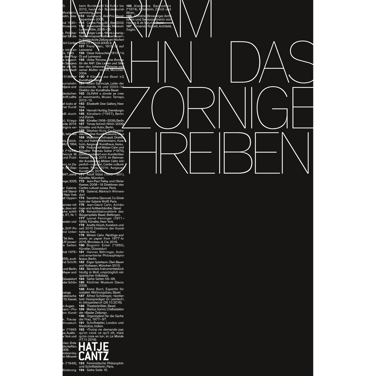 Coverbild Miriam Cahn. WRITING IN RAGE