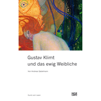 The cover of the book Gustav Klimt und das ewig Weibliche, featuring a detail from one of his paintings of a woman with long red hair.