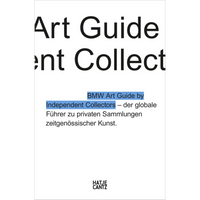 The cover of the BMW Art Guide by Independent Collectors, featuring large black typography on a white background.