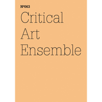 The cover of N°063 Critical Art Ensemble, featuring thin black serif text on a peach-colored rectangle framed in black.