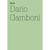 A pale green book cover with the text N°019, Dario Gamboni, in a thin black serif font.