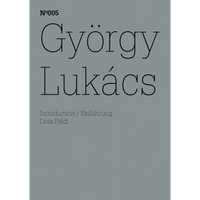 A minimalist grey book cover for N°005 featuring the name György Lukács in a large, thin black font.