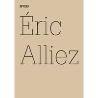 A minimalist cover with black text reading Nº090 and Éric Alliez on a tan background.