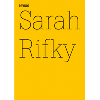 A bright yellow book cover with the text Nº086 Sarah Rifky in a thin black font.