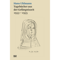 The cover of the book Hans Uhlmann, Tagebücher aus der Gefängniszeit 1933–1935, featuring a black line sketch of a somber figure on a cream background.