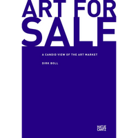 The book cover for Art for Sale by Dirk Boll, featuring bold purple and white typography against a solid purple background.