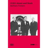 The bright red cover of ZERO-Kunst und Mode by Barbara Vinken, featuring a black-and-white photograph of three men in suits.