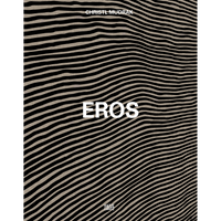 The cover of Eros by Christl Mudrak, featuring a pattern of wavy black and beige horizontal lines on a textured background.