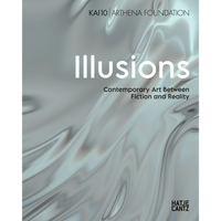 The book cover for Illusions, with the title in white lettering over a swirling, metallic silver background.