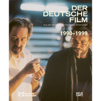 The cover of the book Der Deutsche Film 1990-1999, featuring a grainy film still of two men in conversation, one with a cigarette in his mouth.