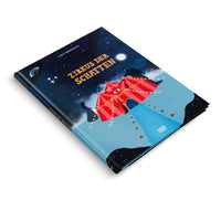 A hardcover book titled Zirkus der Schatten by Lidia Branković, shown at an angle on a white background. The cover art features a red and white striped circus tent at night, under a dark, starry sky with a full moon. A blue path leads to the tent, which is surrounded by mysterious, silhouetted shadow figures.