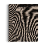 A rectangular canvas with an abstract pattern of undulating horizontal stripes. The stripes are black and beige and have an organic, hand-drawn quality, creating a sense of visual texture and movement. The canvas is displayed against a white background with a soft drop shadow.