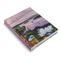 A hardcover book titled Nordlichter is shown at an angle on a white background. The cover features a colorful expressionist painting of a coastal landscape under a purple sky. The title is printed in a gold sans-serif font on the cover and the purple spine.