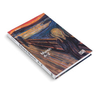 A hardcover book titled Munch A-Z by Ulf Küster, set against a plain white background. The book is angled to show the front cover and spine, which both feature Edvard Munch's famous painting The Scream.