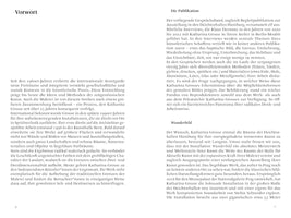A two-page spread from a book with German text in a black serif font on a white background. The left page, numbered 6, has the heading Vorwort. The right page, numbered 7, has two headings: Die Publikation and Wunderbild. The text is arranged in justified paragraphs under each heading.