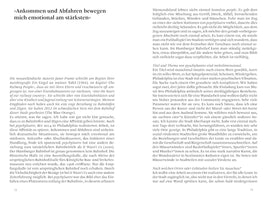 A two-page spread from a German-language publication, showing pages 72 and 73. The text is arranged in two columns on a white background. The left page features the headline: Ankommen und Abfahren bewegen mich emotional am stärksten.