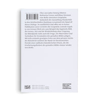 The back cover of a book with German text against a white background. At the top left, there is a barcode and an ISBN. A large block of text fills the upper portion of the cover. At the bottom are the logos for the publisher Hatje Cantz and the Deichtorhallen Hamburg, along with a list of ISBNs for different formats.