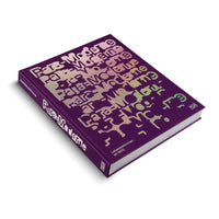 An angled view of a thick, purple hardcover book titled Para-Moderne resting on a white background. The title is repeated in a large, stylized, iridescent font on the cover, with the letters appearing to melt and distort into abstract shapes towards the bottom. The spine is also visible, showing the title and publisher information.